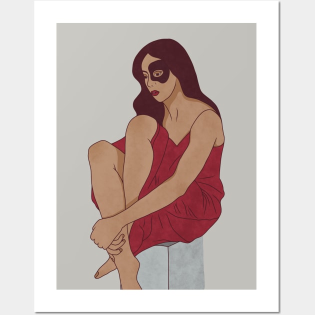 Girl in red Wall Art by Magic Inside